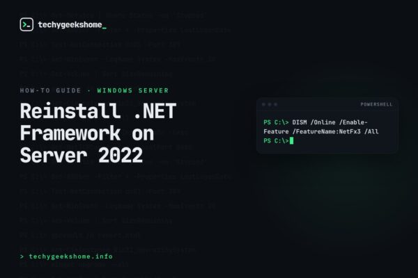 How to Reinstall .NET Framework on Windows Server 2022