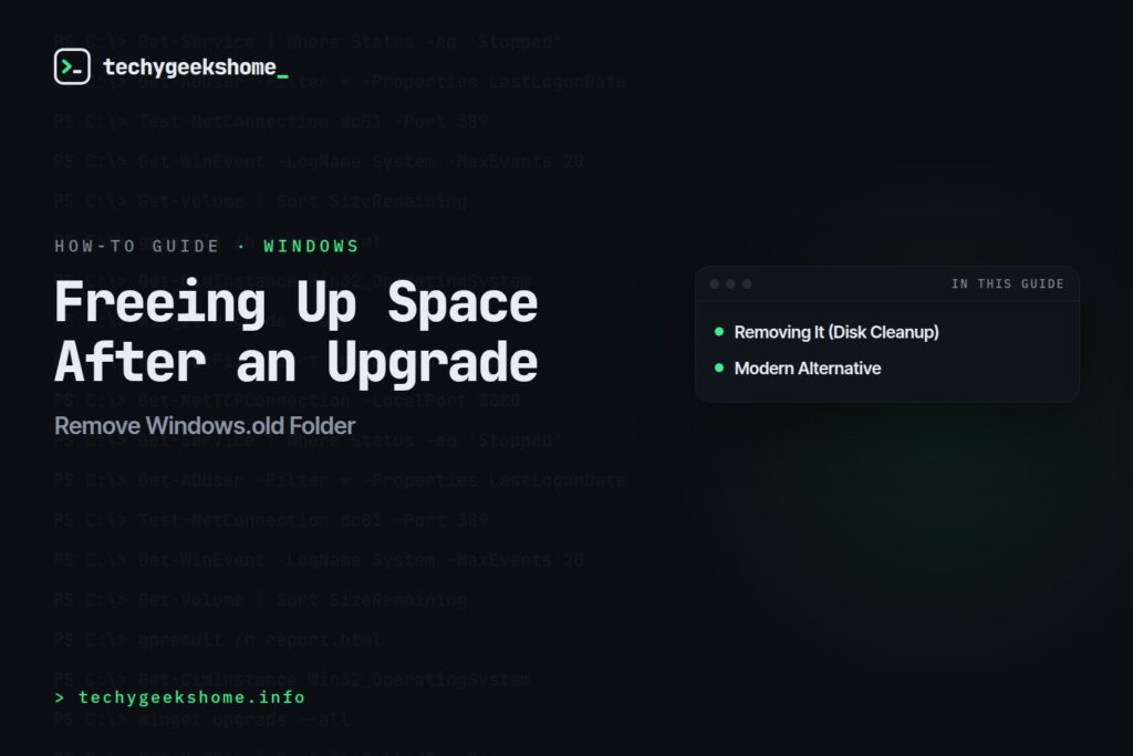 Remove Windows.old Folder: Freeing Up Space After an Upgrade