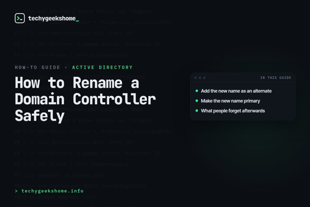 How to Rename a Domain Controller Safely