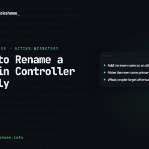 How to Rename a Domain Controller Safely