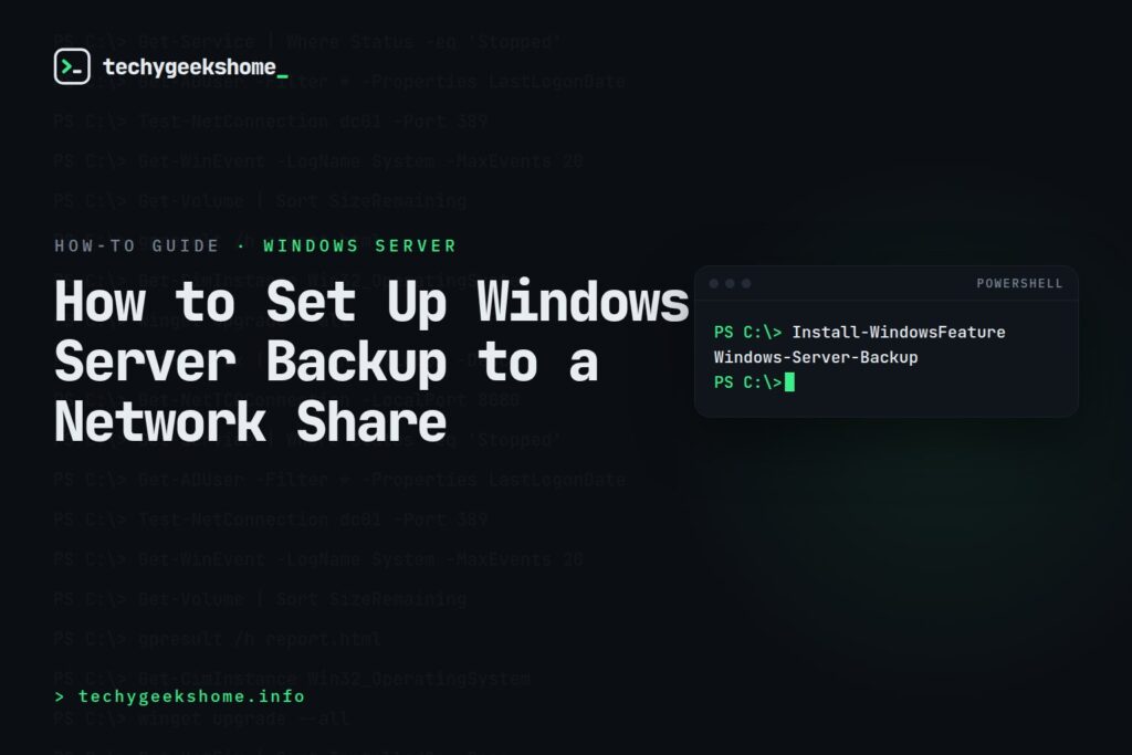 How to Set Up Windows Server Backup to a Network Share