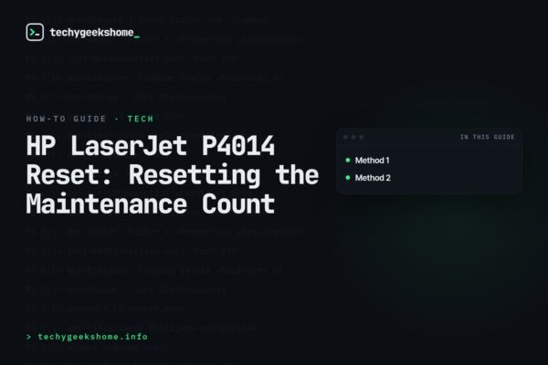 HP LaserJet P4014 Reset: Resetting the Maintenance Count
