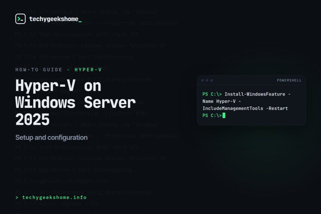 Hyper-V Windows Server 2025 Setup & Configuration Guide