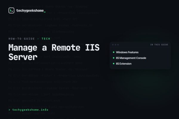 IIS Management Console to connect to a remote IIS Server