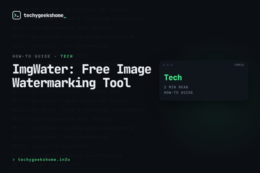 ImgWater: Free Image Watermarking Tool