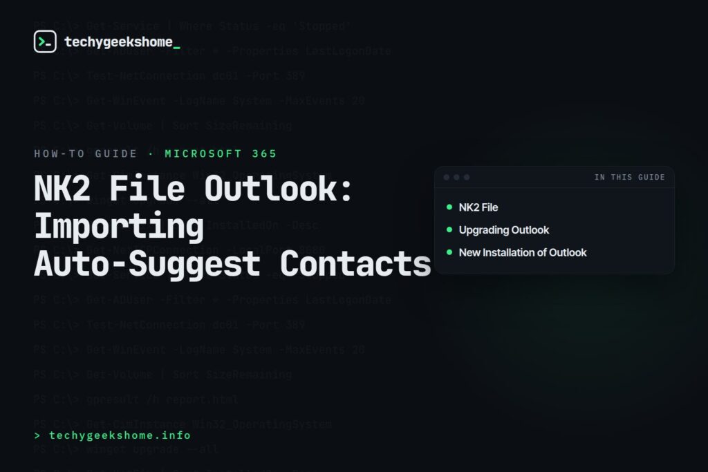 NK2 File Outlook: Importing Auto-Suggest Contacts