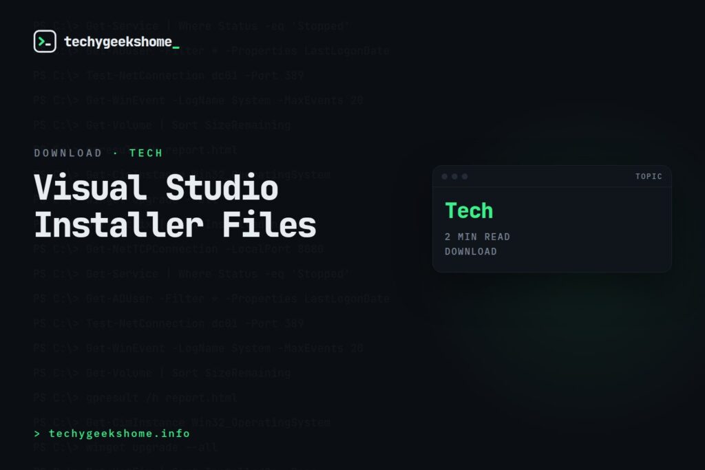Visual Studio Installer Files: Installing into ProgramData