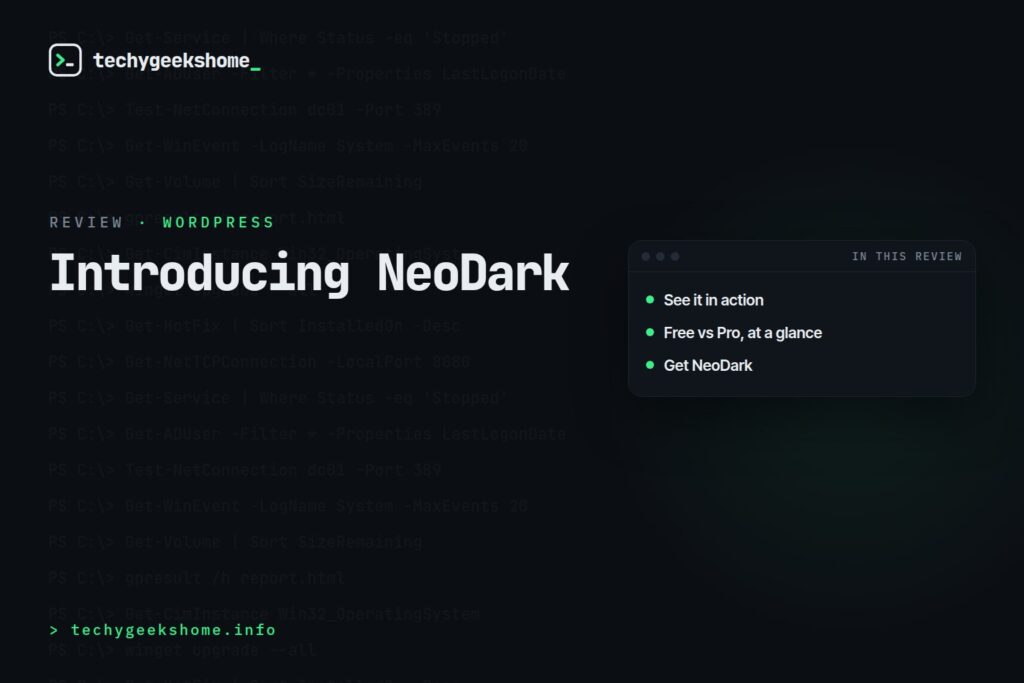 Introducing NeoDark: A Fast, Dark-Mode WordPress Theme for Tech Blogs & Review Sites