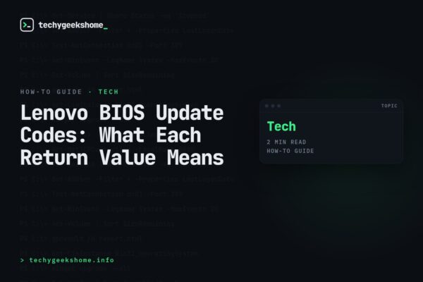 Lenovo BIOS Update Codes: What Each Return Value Means