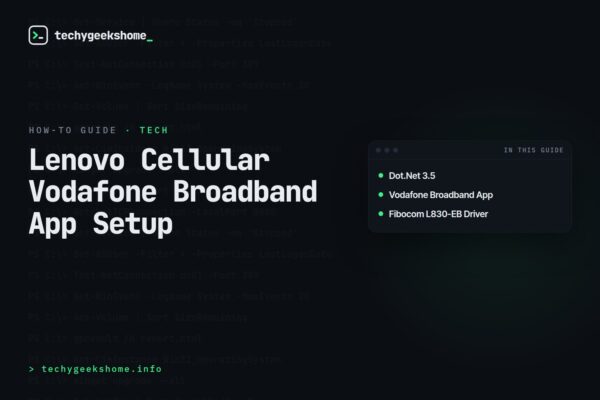 Lenovo Cellular Vodafone Broadband App Setup