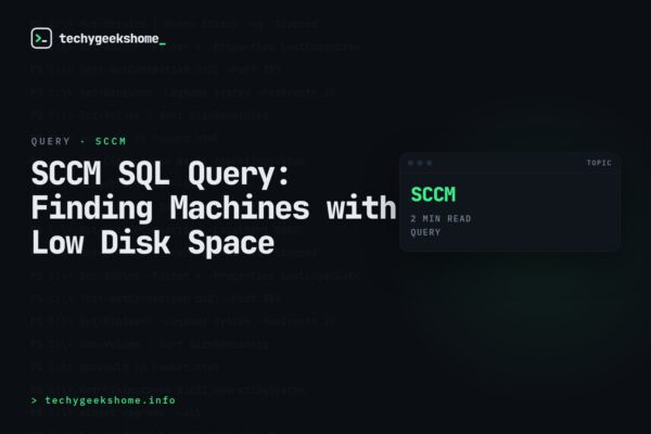 SCCM SQL Query: Finding Machines with Low Disk Space