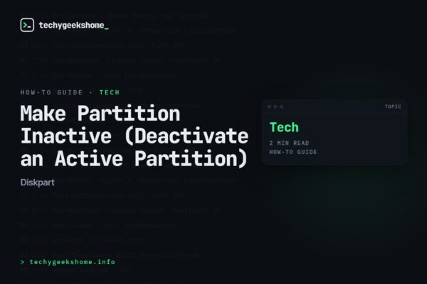 Diskpart: Make Partition Inactive (Deactivate an Active Partition)