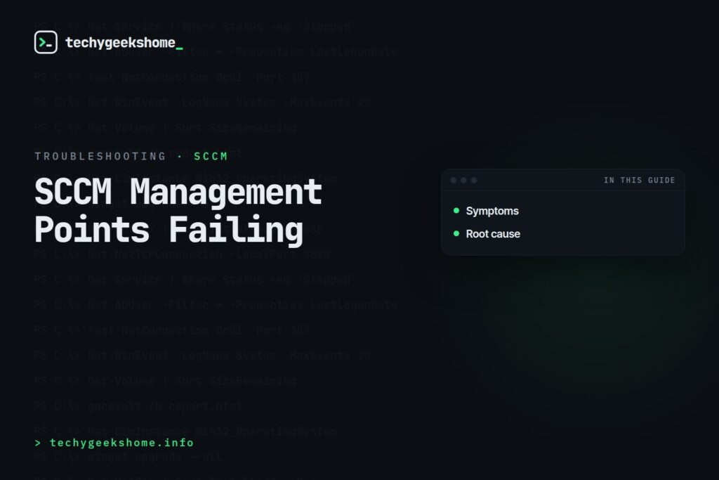 SCCM Management Points Failing: Fixing the SMS Agent Host Service Issue