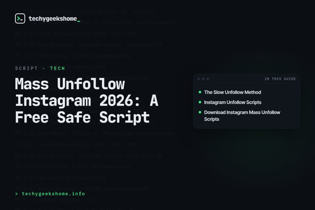 Mass Unfollow Instagram 2026: A Free Safe Script