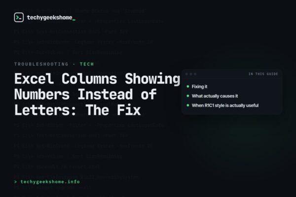 Excel Columns Showing Numbers Instead of Letters: The Fix