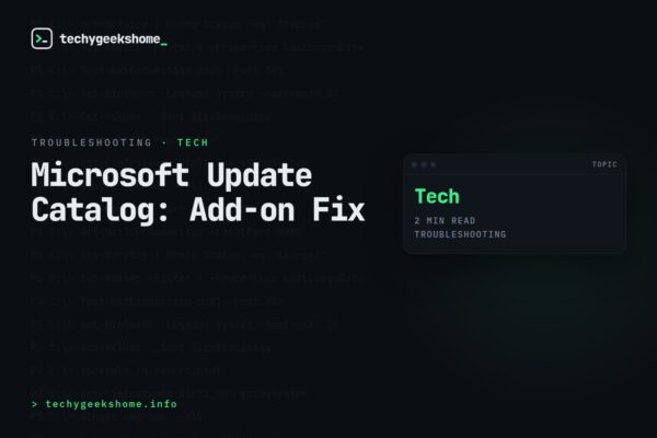Microsoft Update Catalog: Add-on Fix