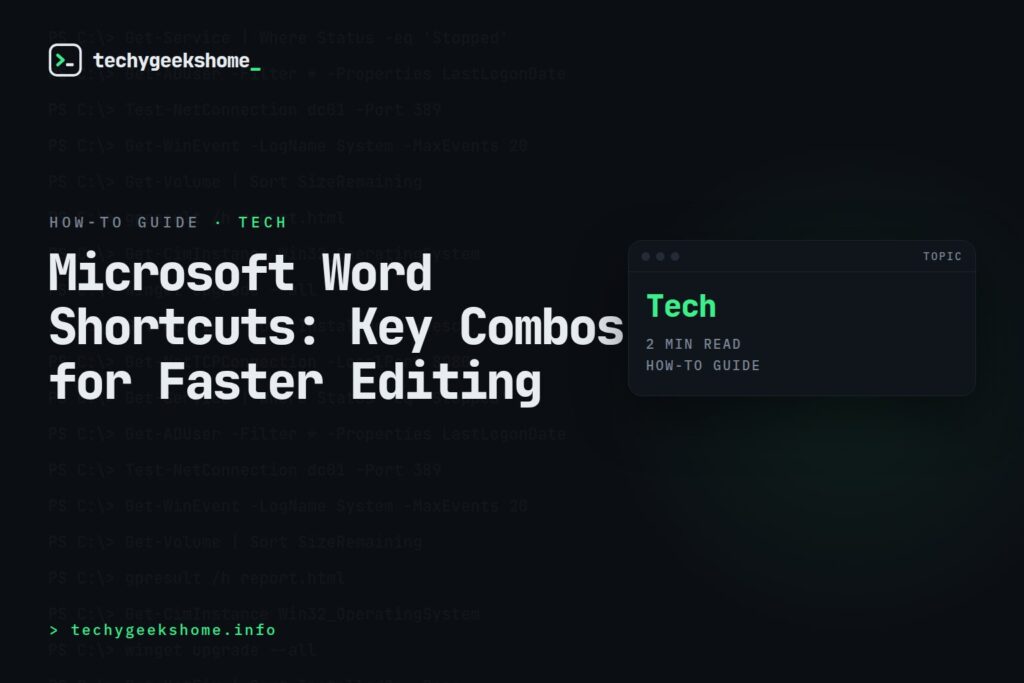 Microsoft Word Shortcuts: Key Combos for Faster Editing