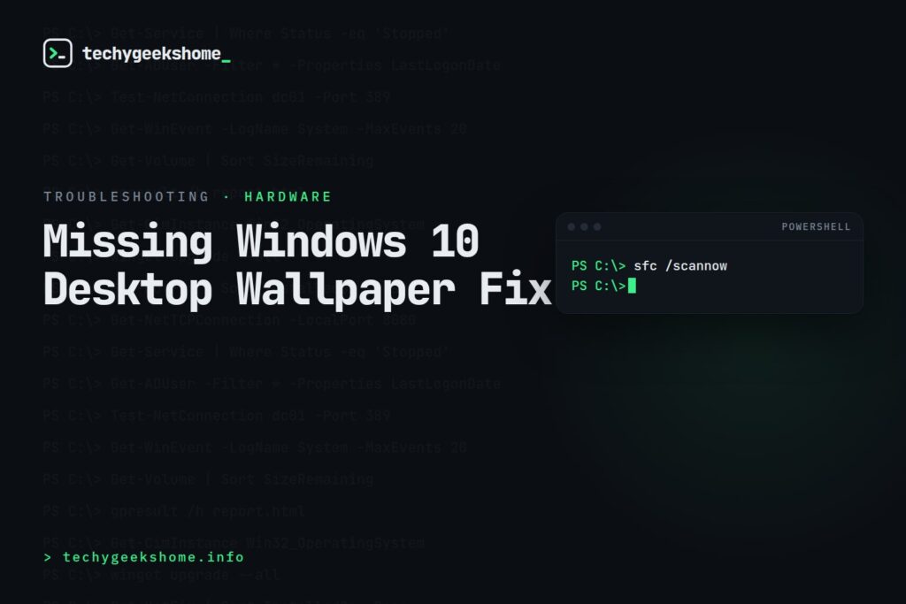 Missing Windows 10 Desktop Wallpaper Fix