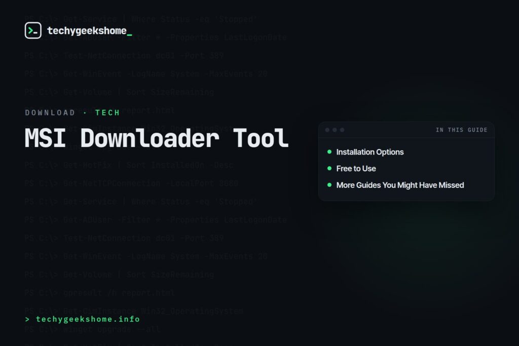 MSI Downloader Tool