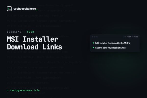 MSI Installer Download Links
