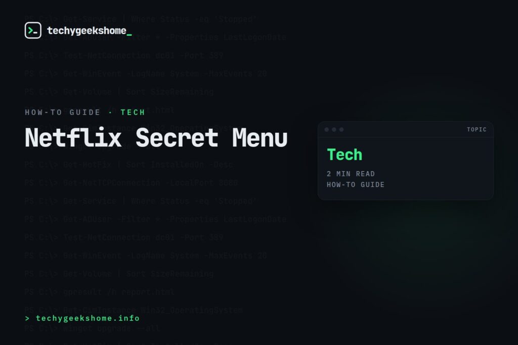 Netflix Secret Menu
