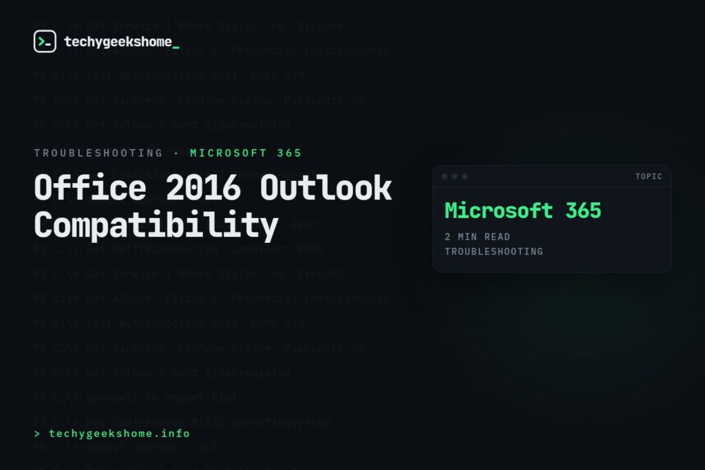 Office 2016 Outlook Compatibility: Fixing Exchange Server Issues