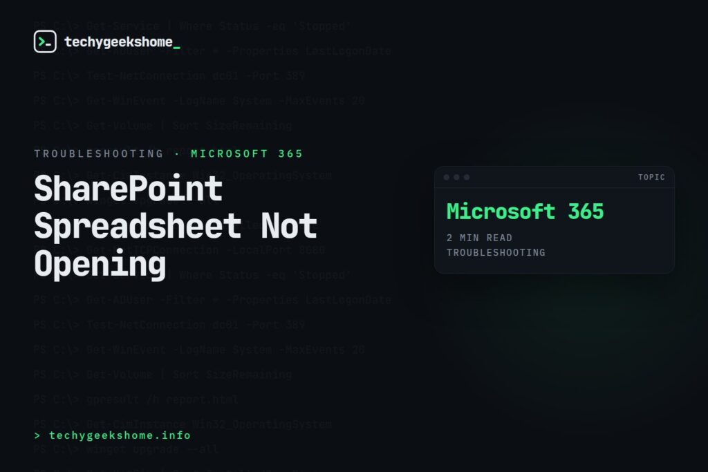 SharePoint Spreadsheet Not Opening: Fixing the Office Cache Error