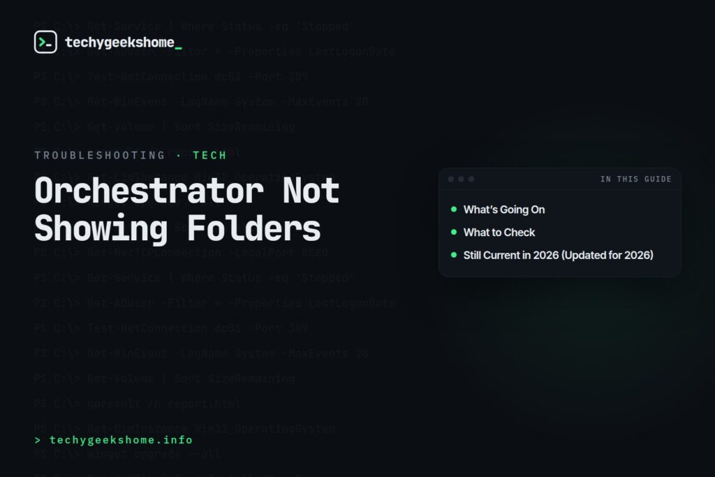 Orchestrator Not Showing Folders: Fixing Missing Runbooks