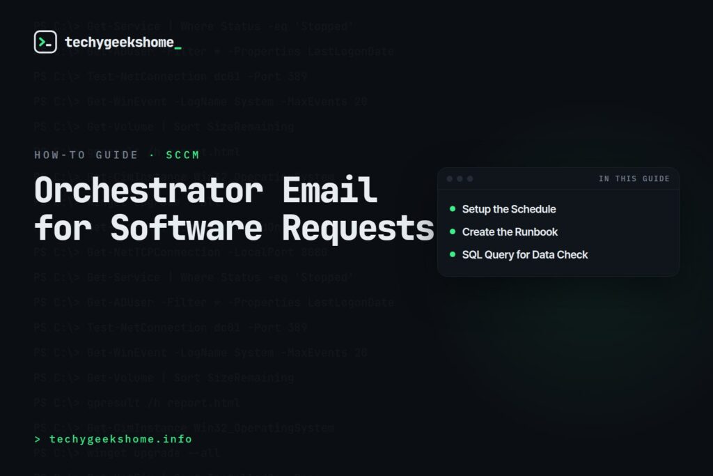 Orchestrator Runbook for Email Notification for ConfigMgr Software Catalog Requests