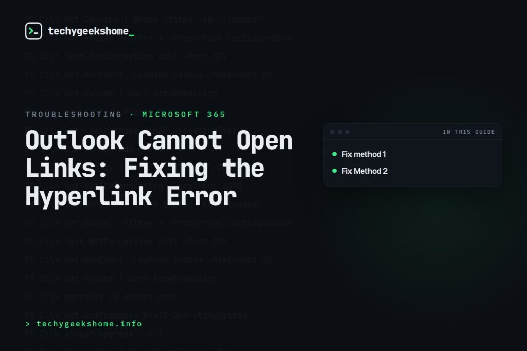 Outlook Cannot Open Links: Fixing the Hyperlink Error