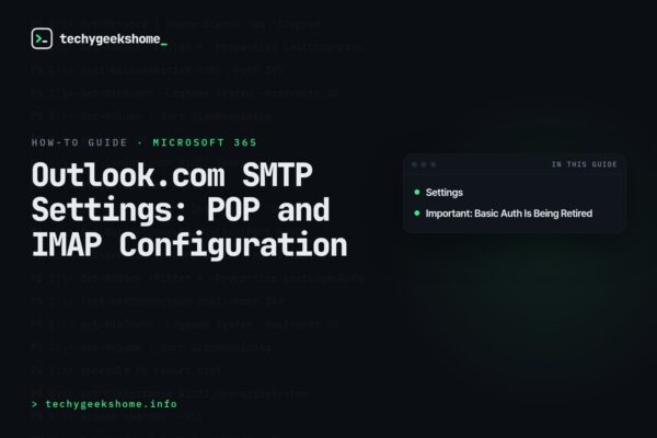 Outlook.com SMTP Settings: POP and IMAP Configuration
