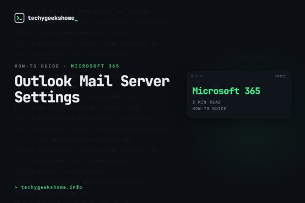 Outlook Mail Server Settings