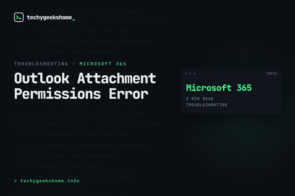 Outlook Attachment Permissions Error: Fixing Temp Folder Access