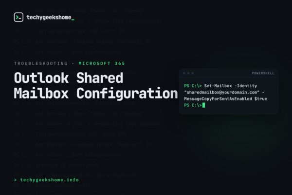 Outlook Shared Mailbox Configuration: Fixing Sent Items Location