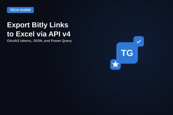 Guide badge for exporting Bitly links to Excel using the Bitly API v4