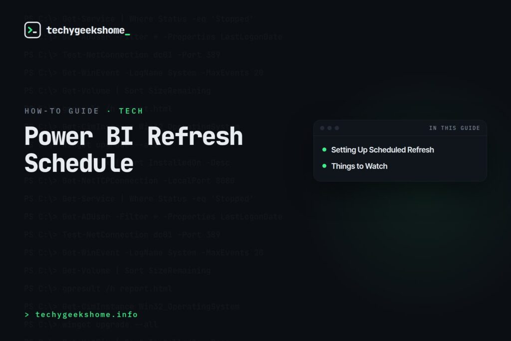 Power BI Refresh Schedule: Updating Data Every Working Hour