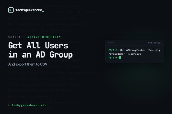 Get All Users in AD Group PowerShell: Export to CSV
