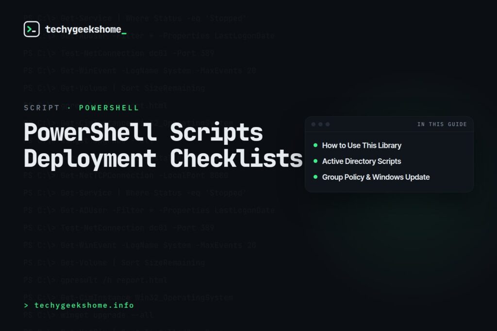 PowerShell Scripts Deployment Checklists: Complete Library