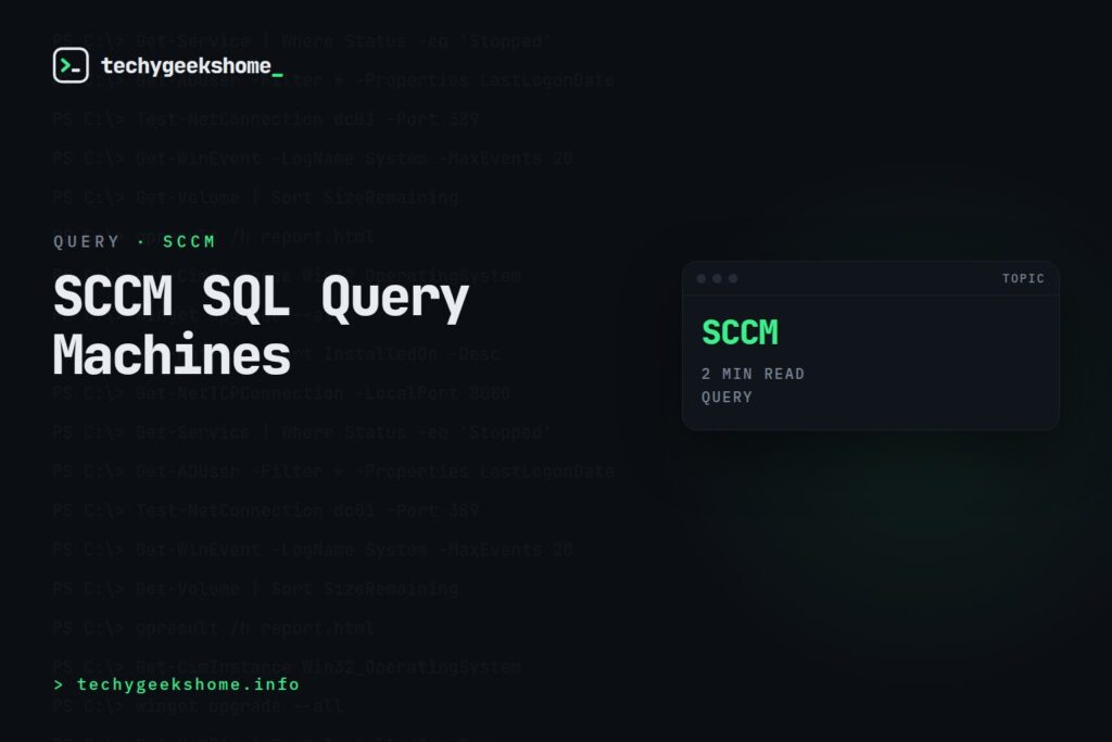 SCCM SQL Query Machines: Finding All Devices with SQL Installed