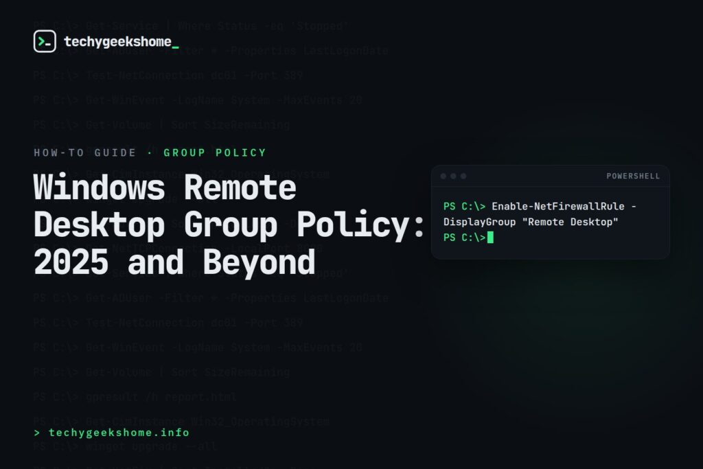 Windows Remote Desktop Group Policy: 2025 and Beyond