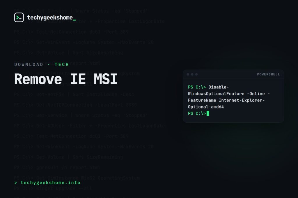 Remove IE MSI
