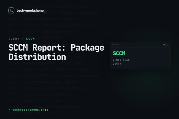 Report Query for Package Distribution Status on Configuration Manager Distribution Points