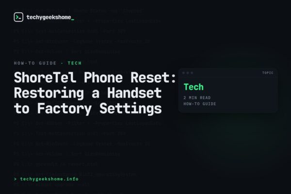 ShoreTel Phone Reset: Restoring a Handset to Factory Settings