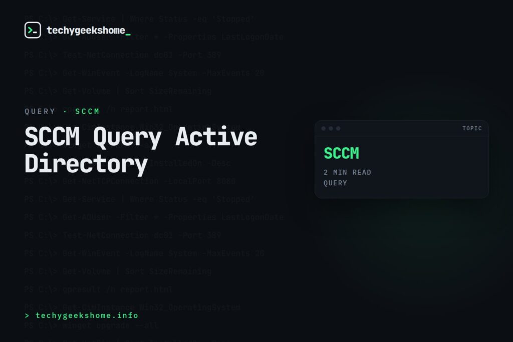 SCCM Query Active Directory: Finding Devices in a Specific OU