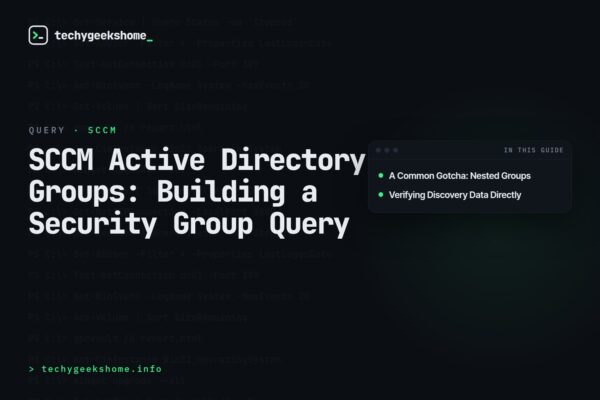 SCCM Active Directory Groups: Building a Security Group Query