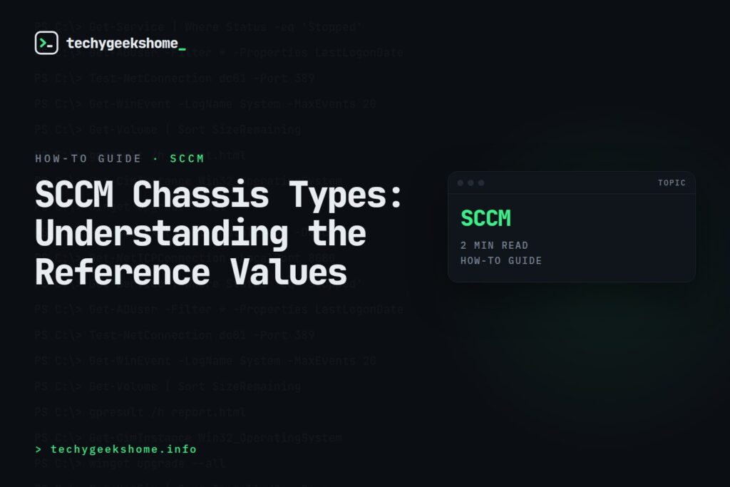 SCCM Chassis Types: Understanding the Reference Values