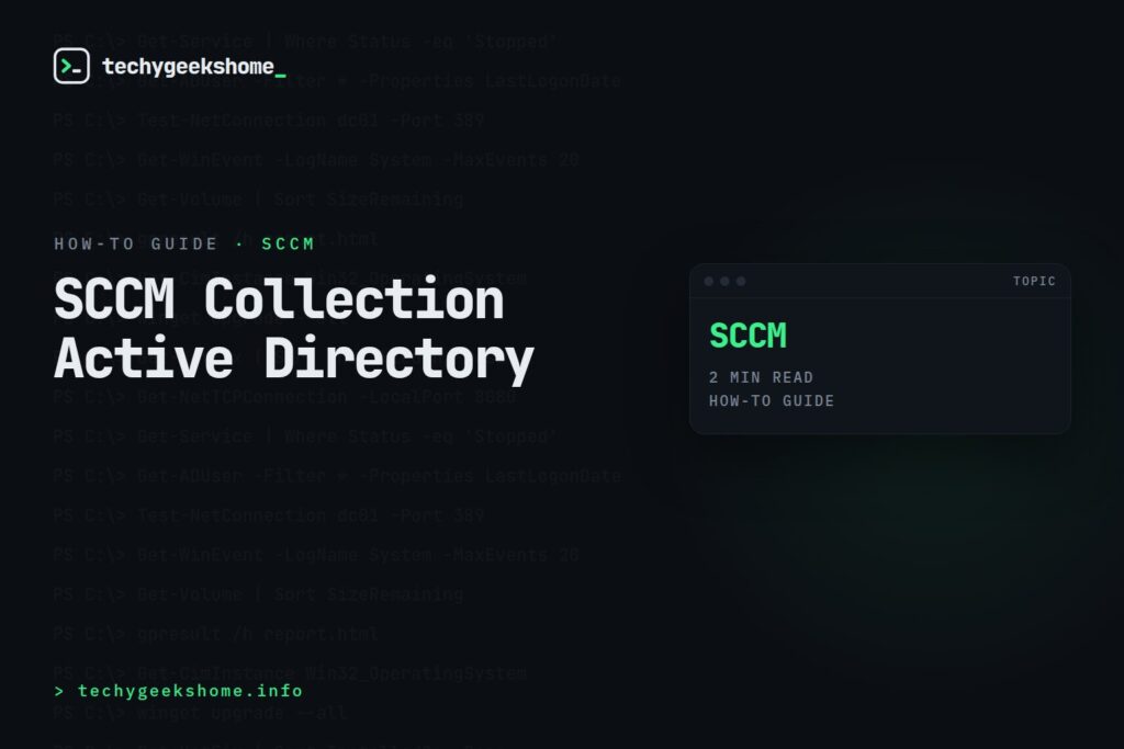 SCCM Collection Active Directory: Building One from an OU