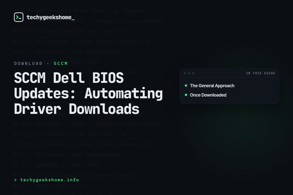 SCCM Dell BIOS Updates: Automating Driver Downloads