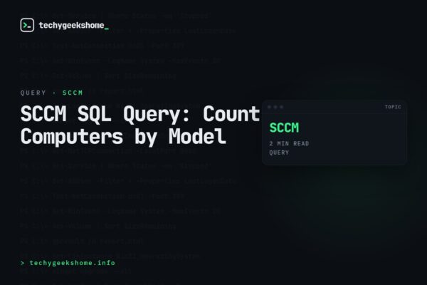 SCCM SQL Query: Count Computers by Model