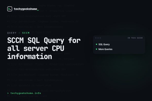 SCCM SQL Query for all server CPU information